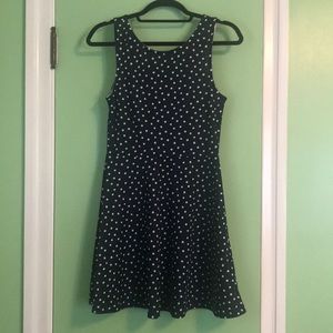 Navy and Light Blue Polka Dot Dress